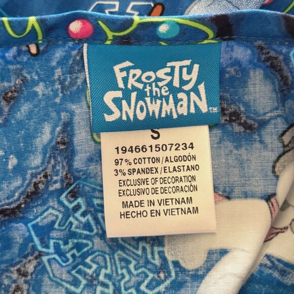 Cherokee Tooniforms FROST THE SNOWMAN Uniform Medical Woman's S Scrub Top - Picture 5 of 6